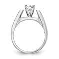 thumbnail image 2 of Solid 14K White Gold Solitaire Diamond Side-Stones with CZ Cubic Zirconia Peg Set Center Stone Engagement Ring Size 9, 2 of 8
