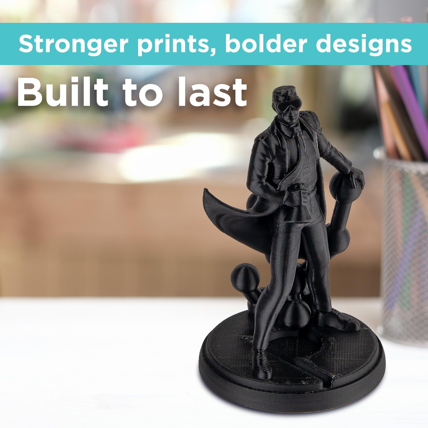 Polymaker PLA PRO Filament 1.75mm, Tough & High Rigidity Black 1.75mm 1kg Cardboard Spool - PolyLite 3D Printer Print with Most Printers Using