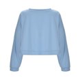 thumbnail image 4 of Vedolay T Shirts Women's 2023 Half Zip Crop Sweatshirt Workout Hoodie High Neck Long Sleeve Clothes,Blue XL, 4 of 5