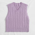 thumbnail image 4 of oqasdz Women Sweaters Knitted Cable Vest Pullover V Neck Large Size Comfortable Sweater Vest Outdoor Casual Versatile, 4 of 4