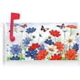 thumbnail image 2 of USA Patriotic Butterfly Pansies Floral July 4th Mailbox Cover with Magnetic Strip Memorial Day Mailbox Wraps Post Letter Box Cover Standard Size 21" X 18" for Garden Outdoor Yard Decor, 2 of 6