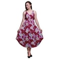 thumbnail image 1 of Bimba Robe Midi Bohème Sans Manches Imprimée Teinture sur Nœuds pour Femmes - Moyen, 1 of 1