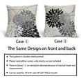 thumbnail image 6 of Black Grey Pillow Covers 20x20 Inch Gray Dahlia Flower Decorative Throw Pillows Modern Geometry Floral Outdoor Farmhouse Pillowcase Linen Square Cushion Case Decor for Home Sofa Couch Bed, Set of 2, 6 of 6