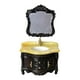 thumbnail image 2 of Tocador de baño para casa de muñecas, muebles en miniatura, accesorios decorativos DIY con espejo, modelo para juego de rol de micropaisaje, 1/12 negro marrón, 2 of 8