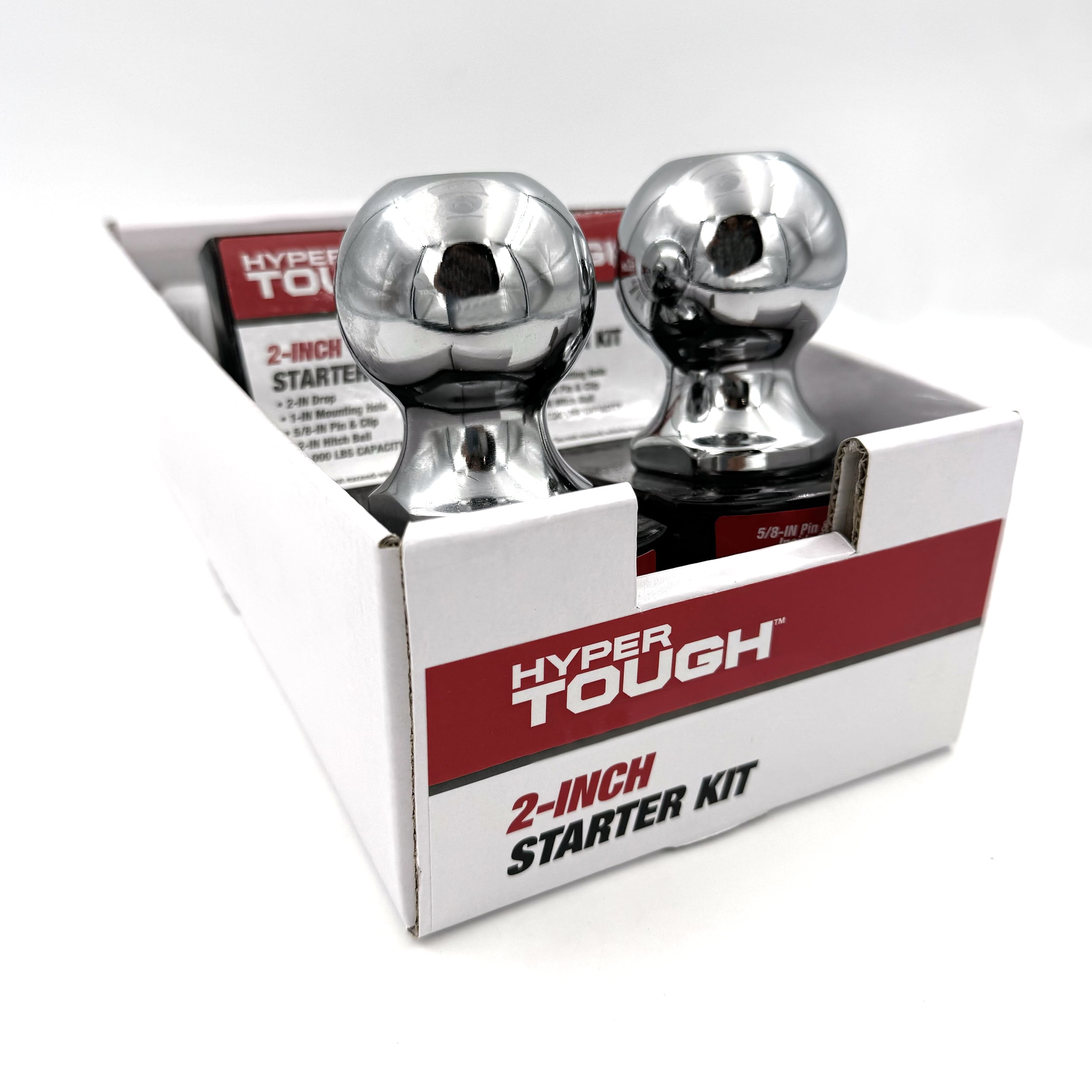 Hyper Tough 2 inch Drop Trailer Hitch Starter Kit with 5/8 inch Pin, Class III, Black, 2 inch Ball