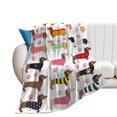 thumbnail image 1 of Dachshund In Sweaters Pattern Blankets Fleece Printed Cute Portable Soft Throw Blanket for Bed Office Quilt Dog Flannel Blanket, 1 of 7
