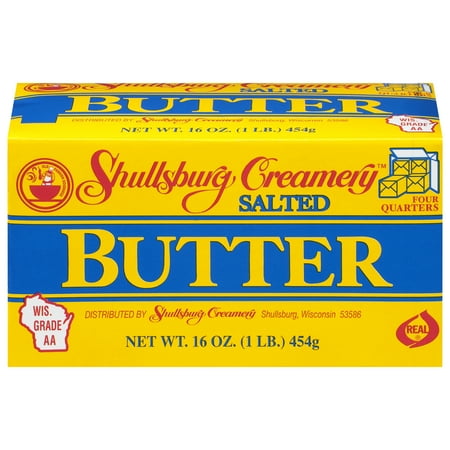 Shullsburg Creamery Salted Butter, 4 Sticks, 16 oz Box. Refrigerated.