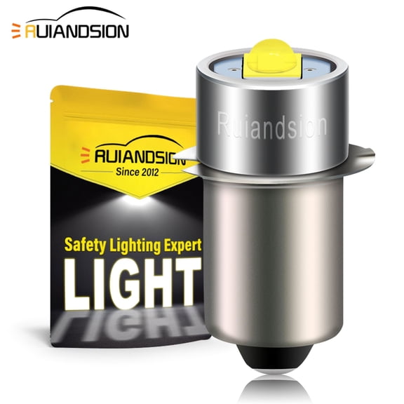 Ruiandsion P13.5S Mini LED Bulb,1-Pack,1V 0.5W 300LM 6500K White Replacement for Flashlights Work Lights Model Lighting