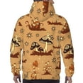 thumbnail image 7 of Wukai Brown Mushrooms Print Men Hoodies Fleece Sweatshirts Long Sleeve Sweaters Pullover Fall Outfits Winter Clothes-Small, 7 of 7