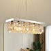 thumbnail image 3 of 7PM Rectangle K9 Crystal Chandelier Modern Rectangular Pendant Light Fixture for Dining Room Kitchen Island Chrome L31.5" x W10" x H10", 3 of 10