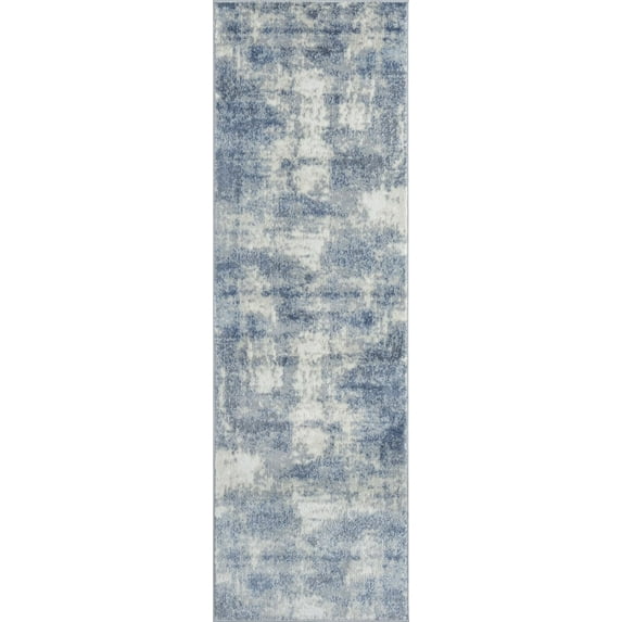 GlowSol Dark Blue Abstract Runner Rug 2' 3" x 7' 3" Modern Hallway Rug Runner Living Room Bedroom Dining Home Office Area Rug