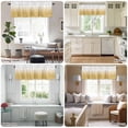 thumbnail image 6 of Gradient Color Valances for Windows, Rod Pocket Kitchen Valance Curtains - Soft & Washable Small Window Treatment for Living Room, Bathroom, White Yellow 42x12inch, 1 Panel, 6 of 9