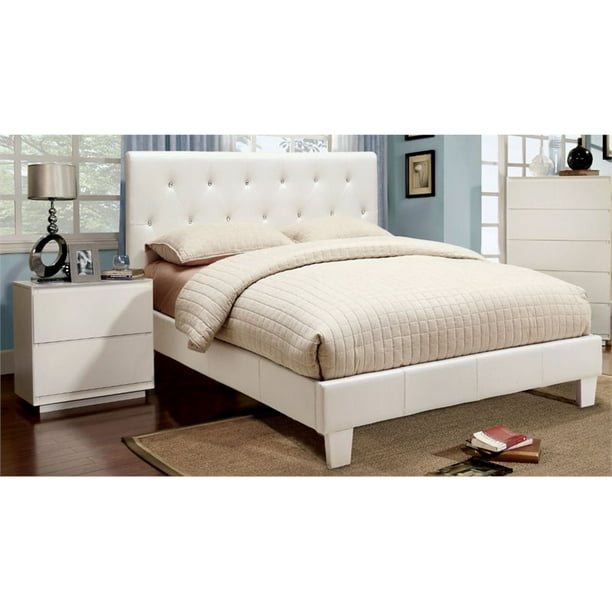 Furniture Of America Kylen 2 Piece Upholstered Twin Bedroom Set In White Walmart Com Walmart Com