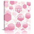 thumbnail image 2 of Pink Marble Wall Art Painting on Canvas, Gold White Geometric Hexagon Modern Canvas Art Home Prints Wall Art Framed Modern Artwork for Living Room Bedroom Wall Decor 12x12in, 2 of 9