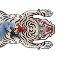 thumbnail image 3 of Handmade Himalayan Snow Tiger Animal Area Rug Carpet For Bedroom Living Room - White, 3 of 3