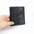 thumbnail image 3 of TAZAG Sculpture Rose Skull Leather Wallet Horizontal and Vertical Business Wallet Men's Short Wallet, 3 of 6