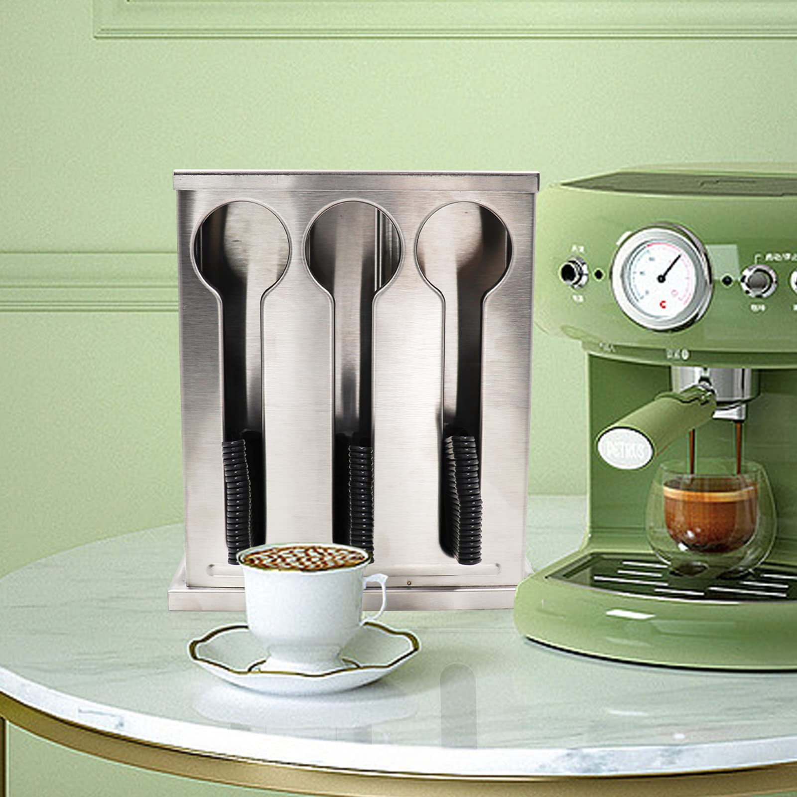 Utensil Dispenser, 3 Compartment Stainless Cutlery Organizer, Plastic Silverware Holder Caddy, Forks Spoons Knives Dispenser, Flatware Organizer for Restaurant Party Buffet Table Kitchen CounterTop