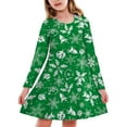 thumbnail image 2 of FhsagQ Dresses for Girls 7-8 Years Old Fancy Kids Toddler Girls Christmas Trees Deer Print Christmas Long Sleeve Party Princess Dress Girls Dresses 5T Green 6-7 Years, 2 of 3