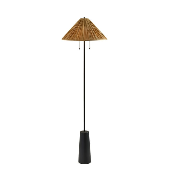 Adesso Waylon 60" 2-Light Modern Decorative Floor Lamp with Tapered Shade