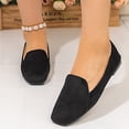thumbnail image 2 of YLYL Women's Suede Loafers Square Toe Low Heel Fashion Casual Comfortable Slip on Ballet Flats Shoes, 2 of 9