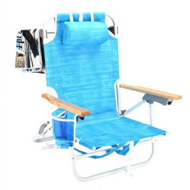 13in Backpack Beach Chairs for Adults, Beach towel backpack beach chairs with pouch folding lightweight positions back pack