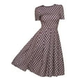 thumbnail image 1 of Ketyyh-chn99 Robes Femmes Fête Grande Taille Robe Évasée à Fleurs Manches à Volants à Étages Robe Trapèze Courte F,2TG, 1 of 5