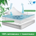 thumbnail image 3 of Gogreen Protector de Colchón Impermeable, Antichinches, Refrescante, Plástico, Tamaño Queen, Bolsillo Profundo, Ajustables 1540 Cm (Bambú, Blanco), 3 of 7