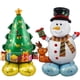 thumbnail image 2 of Globo de aluminio de muñeco de nieve navideño grande Globo de árbol de Navidad de pie Caja de regalo de Papá Noel Globo Decoraciones para fiestas navideñas Globo, 2 of 5