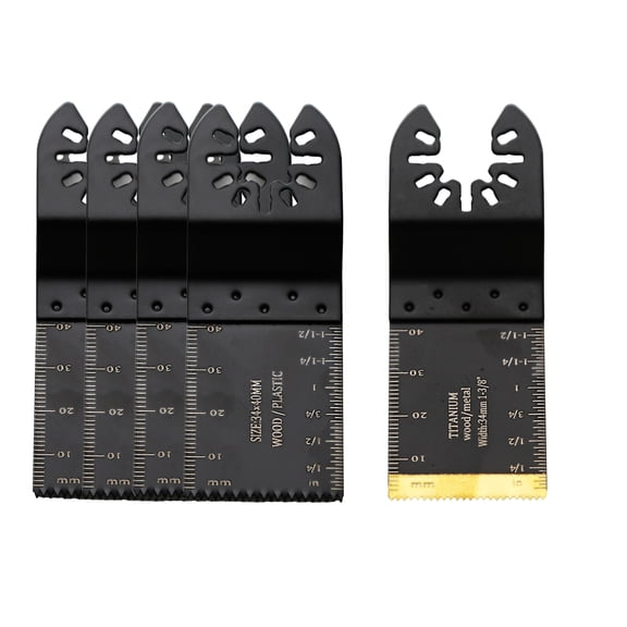 TMAX 5pc Titanium Oscillating Saw Blades, Multitool Blades Oscillating Tool Blade Metal Cutting for Wood Nails, Screws, Plastic, compatible with Milwaukee Bosch Ryobi