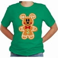 thumbnail image 2 of Disney Mickey Gingerbread Christmas Graphic Design Casual Short Sleeve Shirt (Green-2X Large), 2 of 6