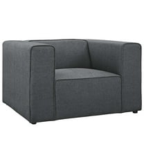 Modway Mingle Upholstered Fabric Armchair in Gray