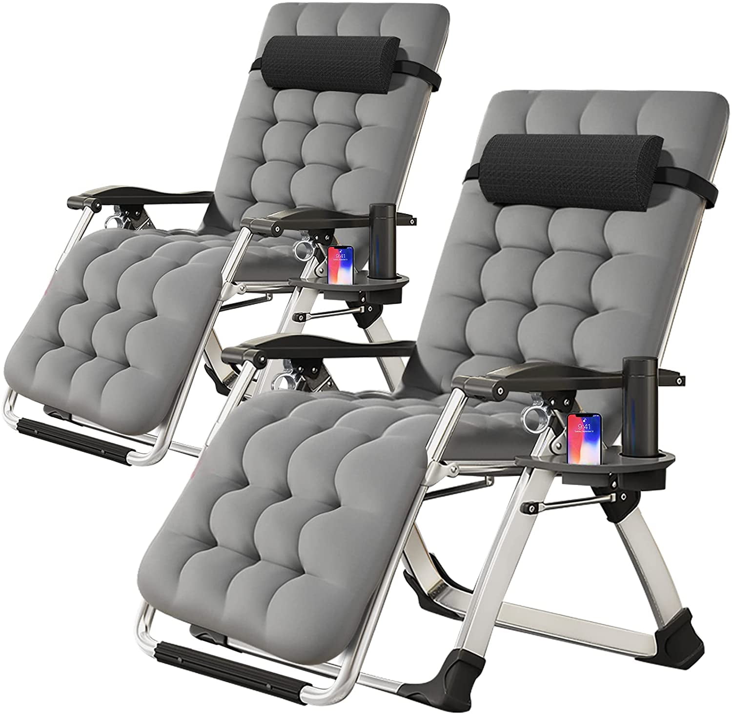 ABORON Zero Gravity Chairs 2 Pack, Zero Gravity Lounge Chair with