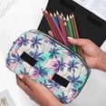 thumbnail image 6 of Goofa Palm Leaves Pattern Double Layer Pen Pencil Case, Protective Large Capacity Storage Organizer Pen Pouch, Office College Supplies for Teens Adults, 6 of 7