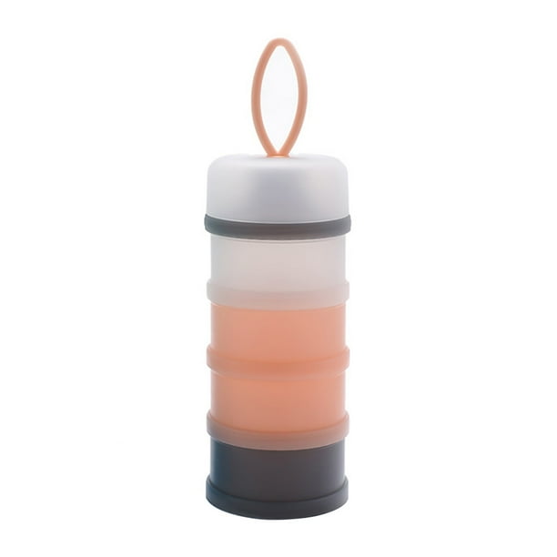Envase de leche en polvo Irfora Dispensador portátil de fórmula para bebés de 4 capas, contenedor de viaje para leche en polvo para bebés con asa de transporte, contenedor de almacenamiento para aperi Irfora Envase de leche en polvo