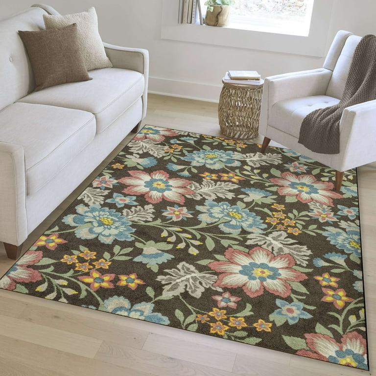 Mainstays Farmhouse Oversized Floral Gray Multicolor Indoor