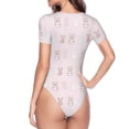thumbnail image 4 of Daiia Cartoon Rabbit print Women's Crew Neck Short Sleeve Bodysuit Fashion Tops Fit Casual Basic Extender Bodysuit-XX-Large, 4 of 9