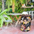 thumbnail image 6 of 32 Gallon Stretch Trash Can Spandex Cover Outdoor Waste Garbage Can Spandex Covers for Indoor Kitchen Outdoor Round Waste Container Bin, Without Trash Bin, DAN DA DAN Anime pattern, 6 of 6