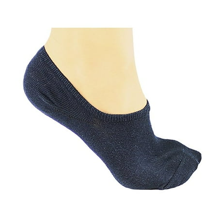 DL furniture 6 Pairs Cotton No Show Athletic Socks Thin Loafers Non Slip Boat Liners Navy