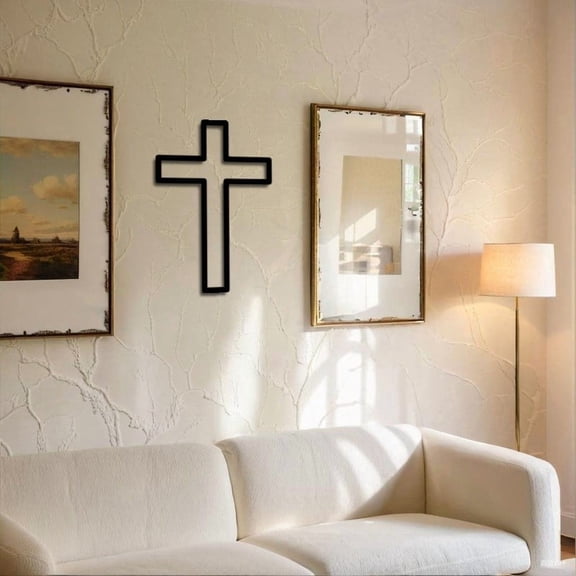 HELLOYOUNG Vintage Christian Cross Metal Wall Art Faith Decoration Symbol Religious Faith Symbol Decor, Spiritual Wall Plaque for Christian Home, Living Room Decoration