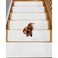 thumbnail image 2 of White Stair Treads for Wooden Steps Indoor Runner Rug Carpet, Pure White Solid Color Simple Minimalism Art 4 Pieces Peel and Stick Staircase Step Treads Covers Washable Throw Door Mats, 30"x8", 2 of 5