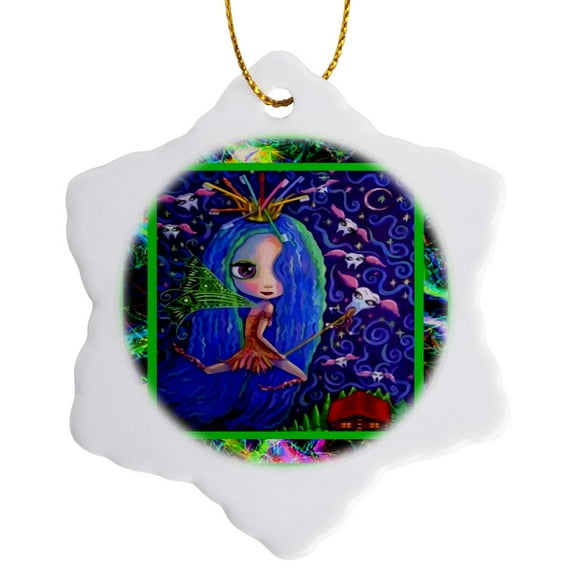 3drose, Tooth Fairy, 3 inch Snowflake Porcelain Ornament