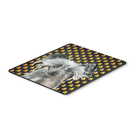 Carolines Treasures SC9536MP 7.75 x 9.25 In. Chinese Crested Halloween Candy Corn Mouse Pad, Hot Pad or Trivet