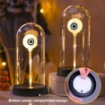 thumbnail image 4 of Dserhfy LED Clear Dome Eyeball Night Light Creepy Light-up Eyeball in Cloche with Wooden Base for Home Kitchen Tabletop Mentel Shelf Decor, 4 of 8