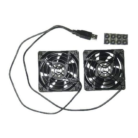 Coolerguys Computer Fans with Rubber Feet, Black, 2 Count