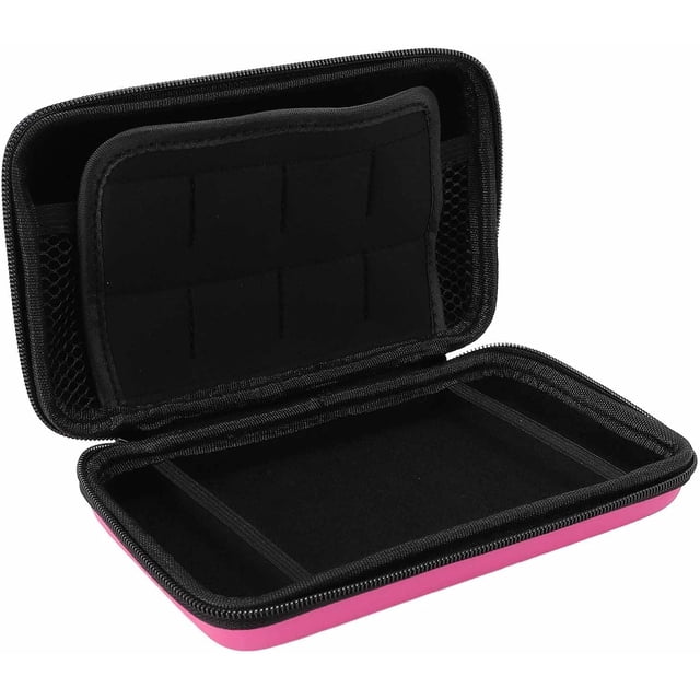 ZOUSSIQI Game Console Carrying Case for New 3DS XL, Hard Shell Travel Protective Case with 8 Game Slot Inner Pocket (Roseate) CA919-44965