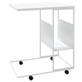 thumbnail image 3 of vidaXL Side Table with Wheels White 55x36x63.5 cm Engineered Wood, 3 of 4