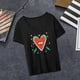 thumbnail image 1 of Camiseta de mujer Salvador Ropa Casual Cuello Redondo Estampado Gráfico Manga Corta S, 1 of 10