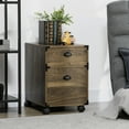 thumbnail image 2 of HOMCOM Armoire de Classement 2 Tiroirs pour Lettres et Format A4, Marron, 2 of 10