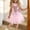 Pink, variant on Girls Sequin Mesh Cake Dress Set, Two-Piece Princess Party Outfit with Bow, Sleeveless Sequin Top and Tutu Skirt for Toddler Kids Birthday and Celebration, 3-7Y Pink 100
