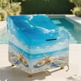 thumbnail image 2 of Renewold Waterproof Patio Chair Covers Dust Rain Snow-Proof High Back Patio Chair Covers Patio Furniture Lawn Chair Protection, 32"W x 35"D x 36"H, Beach Starfish Seashell, 2 of 7